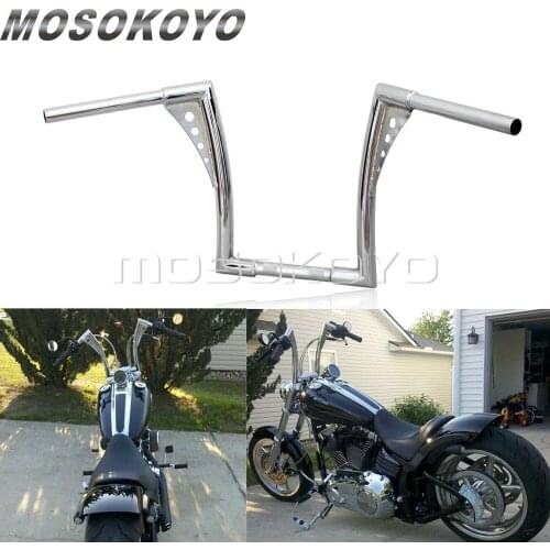 Chrome Black Motorcycle APE Hanger Handlebars 1-1/4" Fat Bar 12" Rise 30-1/2" Wide Drag Bars for Harley Sportster Touring Dyna