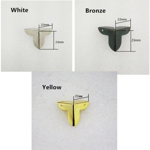 Vintage Iron Box Corner Metal Protection Case Edge Guard Corner,3 Sides Cover,Chinese Furniture Hardware,22mm,100Pcs