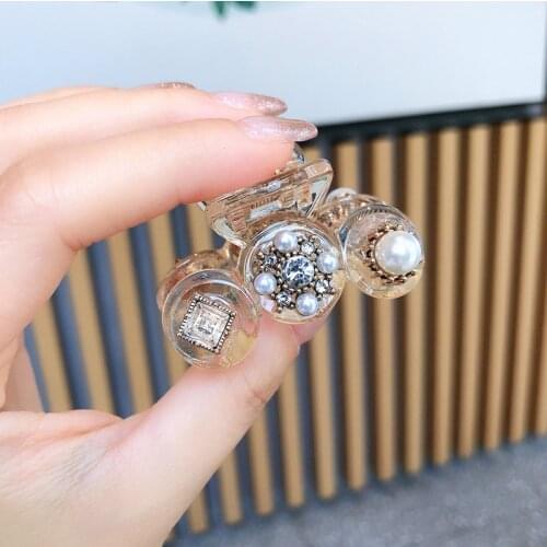 Fashion Girl pearls flowers Hair Claws Beam Hairpin Women Hair Accessories Beauty Hair Crab Clamp Headwear smaill Hair Clip