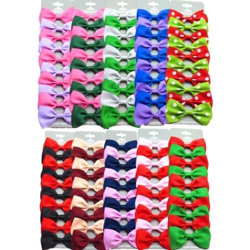 10PCS/Lot Lovely Two Colors Hairpins Grosgrain Ribbon Bows Clips 2020 Korean Creativity Hair Accessories For Baby Girls NEW