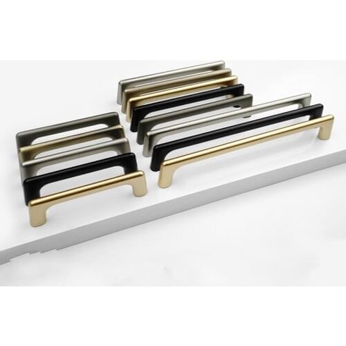 Black Aluminum Kitchen Cabinet Door Handle Simple Wardrobe Drawer Knob Antique Green Bronze Home Decoration Furniture Hardware