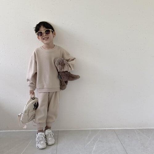 Childrens wear boys' warm suit 2021 spring and autumn new childrens Korean boys' sportswear kids clothes boys