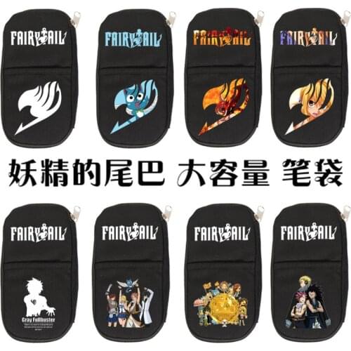 Fairy Tail Cosplay Canvas Pencil Case Zipper Cartoon Cosmetic Make Up Bag Stationery Bag Gift