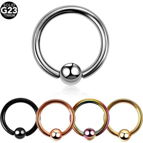 1PC Titanium CBR Piercings Captive Bead Rings BCR Ball Closure Nipple Nose Hoop Septum Rings Lip Eyebrow Tragus Earrings Jewelry
