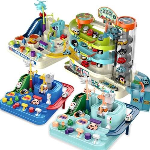 Combination Adventure Track Car Toy Link Parking Building Toys Automobile Electric Rail Adventure Car Child Christmas Toy Gift