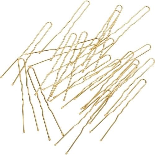 IMIXLOT Metal Thin U Shape Hairpins Golden Women Bobby Pins Hair Clips for Beauty Hair Styling Tools