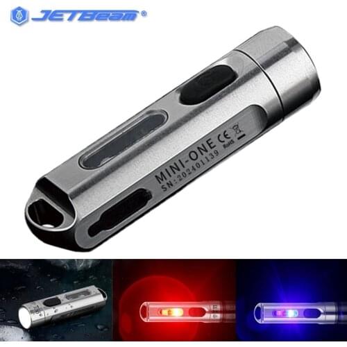 Original JETBEAM MINI ONE Keychain Flashlight CREE XP-G3 500LM 5-Colors ,LED Light ,with UV Light for Camping, Every Day Carry