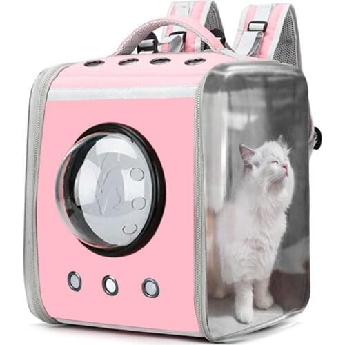 Pet Cat Carrier Backpack Breathable Cat Travel Outdoor Shoulder Bag For Small Dog Cats Space Capsule Portable Packaging Carrying