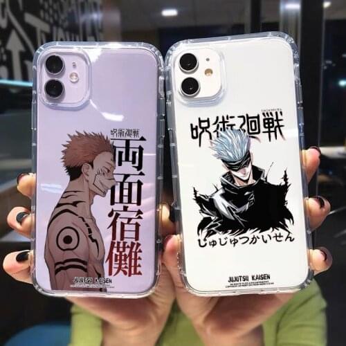 Jujutsu Kaisen Clear Phone Case For iPhone 12 11 Pro Max X XS XR SE 20 6s 7 8 Plus Satoru Gojo Anime Shockproof Soft Cover Coque