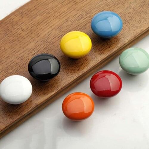 1PCS Children room cartoon handle colorful candy knob drawer chest door handlle ceramic handle latest 7 color for choose CP481