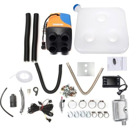 12V/24V 3kw/5kw Diesel Air Car Heater Parking Heater 4 Holes Heating LCD Switch+Silencer+Remote Control For Truck Boat Motorhome