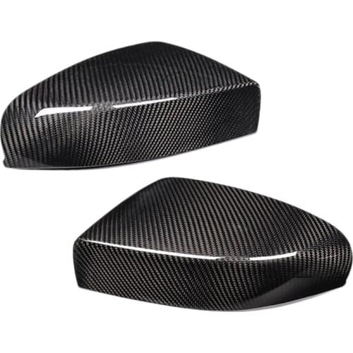 2Pcs Carbon Fiber Black Car Mirror Cover Caps Shell Fit For Maserati Ghibli & Quattroporte 2013 2014 2015 2016