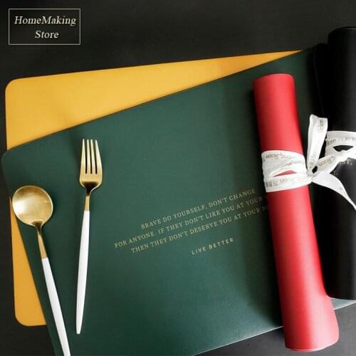 2 Pieces Kitchen Dinner Table Place Mat Heat-resistant Non Slip Tableware Placemat Washable Coffee Drink Coasters Home Decor