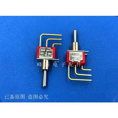 2pcs 0.4VA Taiwan 5 feet 3 feet 3 gear 90° switch straight plug bend foot wave toggle switch shaking head rocker toggle switch