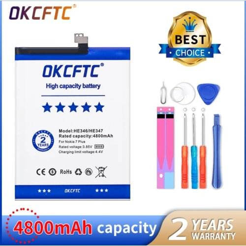OKCFTC HE346 HE3474800mAh High Capacity Battery for Nokia 7 Plus 7Plus 7P N7P N 7P N7 P Smart Phone Batteries