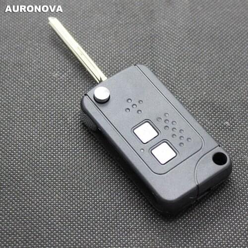 AURONOVA New Upgrade Flip Folding Key Shell for Mitsubishi 2 Buttons Modified Remote Car Key Case