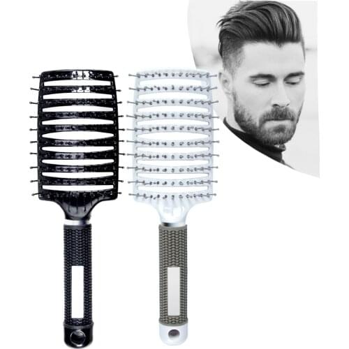 Large Curved Detangling Hair Comb Non-slip Handle Gap Design Hair Styling Hair Brush Women Barber Accessories Haircare Hot Comb