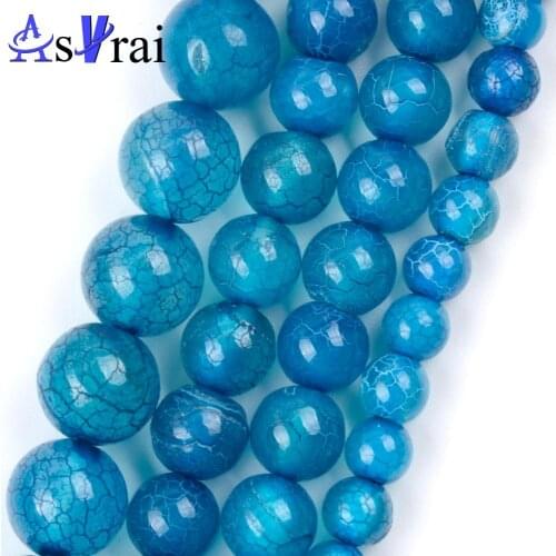 Natural Stone Blue Dragon Veins Agates Beads For Jewelry Making 6 8 10mm Round Loose Spacer Beads DIY Bracelet Necklace Charms