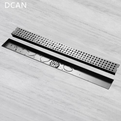 DCAN Stainless Steel Invisible Floor Drain 60cm Grates Waste Linear Tile Insert Deodorization Type Long Drainer Floor Drain