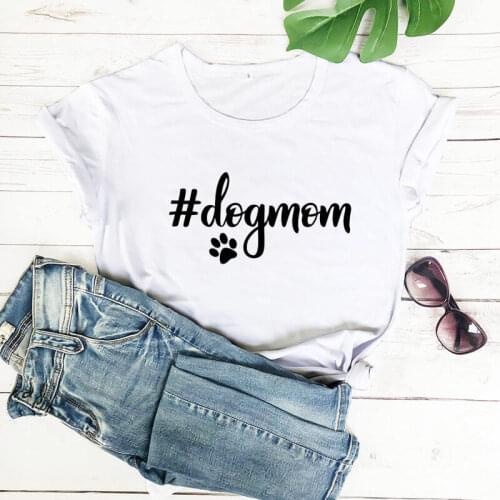 Dog Mom Life T Shirt Woman Summer Casual Funny T Shirt Pet Lover Shirts Dog Mom Shirt Gift for Dom Mom Tee