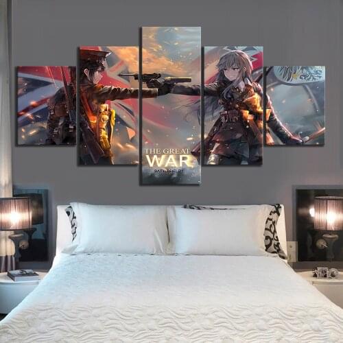 Canvas Printed Painting Poster Battlefield1 5 Panel Game Pictures Home Decor For Living Room Wall Art Animation Artwork Cuadros