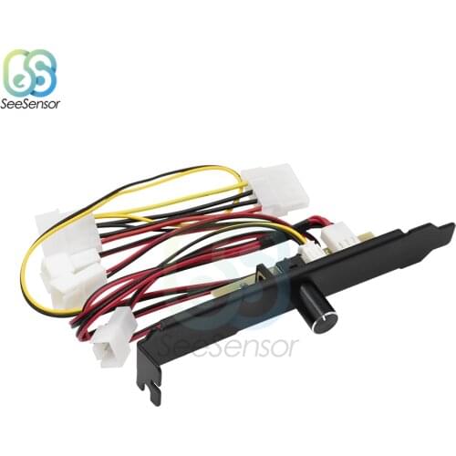 3 Channels PC Cooler Cooling Fan Speed Controller with PCI Bracket Power by 12V 4Pin for CPU Case HDD VGA Fan