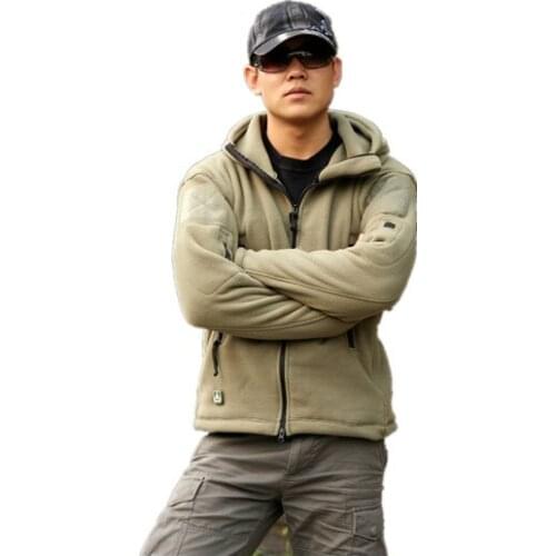 TAD jacket military tactical jacket for men Gear hoodied fleece warm jacket outdoor combat coat army green GRAY BK SAND