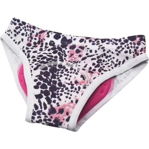 Leopard Design Womens Cycling Underwear Breathable Cycling Briefs S