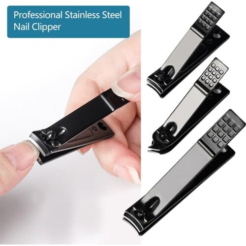 Black Nail Clipper Stainless Steel Sturdy Ultra Sharp Anti-slip Professional Correction Manicure Nail Home Pedicure Care Tool