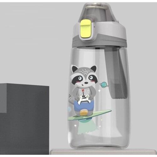 Lovely Water Cup Cute With Straw Portable Student Juice Water Drinking Bottle Outdoor Sport School Kids Gift Boys Girls Cartoon