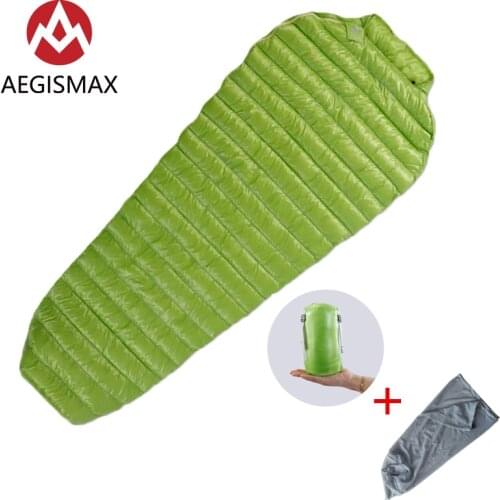 AEGISMAX MINI 800FP White Goose Down Mummy Adult Outdoor Camping Ultralight Spring Autumn Summer Three-Season Sleeping Bag