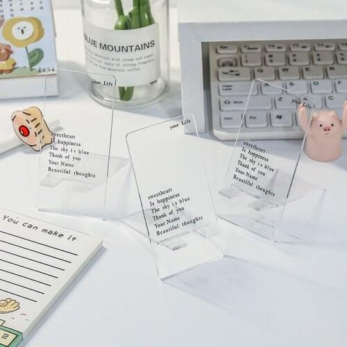 MINKYS Kawaii Hot Transparent Mobile Phone Holder Cute Portable Phone Stand Holder Creative Tablet PC Holder Stationery