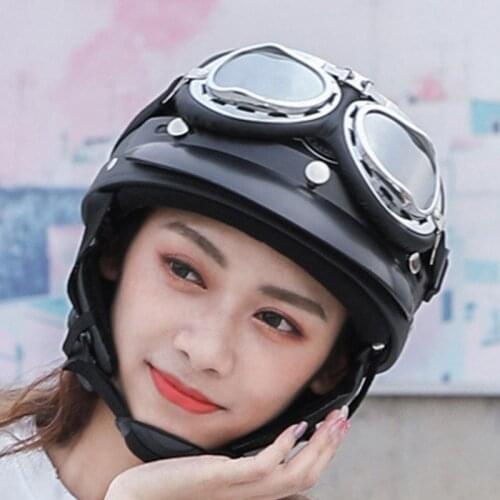 Motorcycle Riding Half Helmet Open Face Windproof Unisex Motorbike Road Bike Motor Chopper Biker Pilot Ridding Head Protect Supp