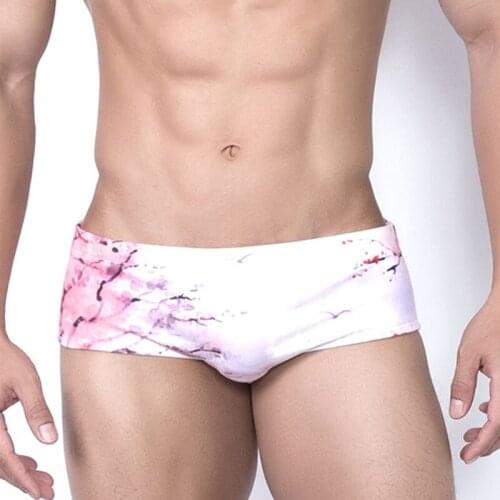 New sexy low waist boxer men swimwear men beach shorts 2021 men swim briefs gay bikinis men swimming trunk sports surf swimsuit