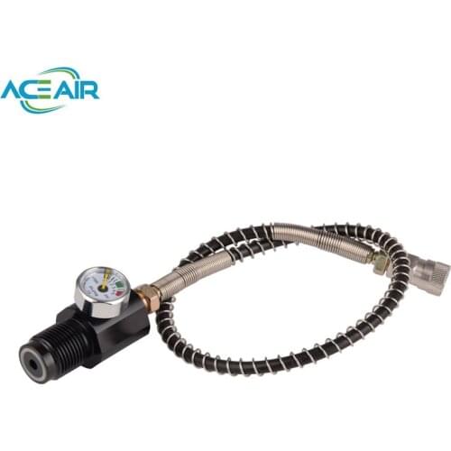 NEW Din Adapter 300bar/4500psi Aircraft Aluminium G5/8 Valve with 60cm hose qc end