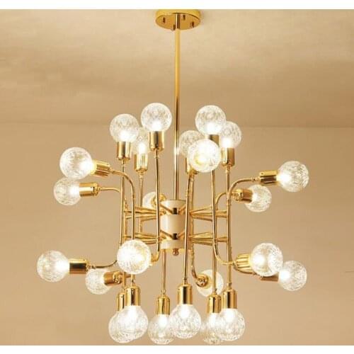 Postmodern magic bean chandelier plated glass ball led lamp Nordic restaurant light luxury living room Chandelier lighting G2