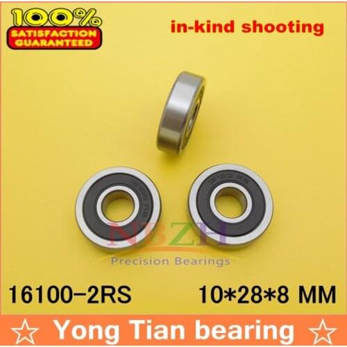 20pcs/lot free shipping quality High quality deep groove ball bearing 16100RS 16100-2RS 10*28*8 mm