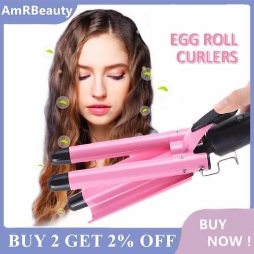 2021 New Professional Hair Curling Iron Ceramic Triple Barrel Hair Curler Irons Hair Wave Waver Styling Tools Hair Styler Wand