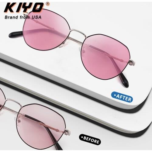 KIYO Brand 2020 New Kids Polygonal Photochromic Polarized Sunglasses Metal Fashion Sun Glasses UV400 Driving Eyewear 9639