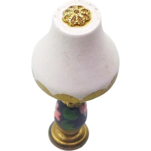 Dollhouse Light Lamp Toy 1/12 Miniatures Furniture Toy - Mini Table Lamp Desk Light Model Micro Landscape Accessory