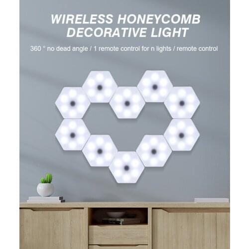 LED Hexagonal Lamp Assembly Lights DIY Touch Sensor remote Quantum Lamps For Kitchen Cabinet Wardrobe Bedroom Decor Night Light