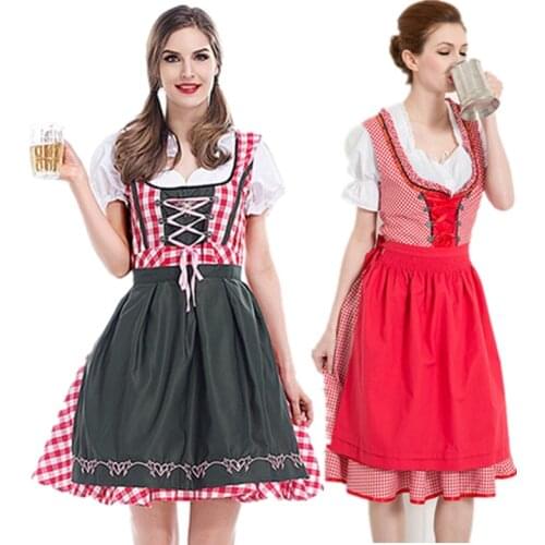S-6XL Women Oktoberfest Costume Bavarian Octoberfest German Beer Maid Costumes Adult Party Oktoberfest Dirndl Dress