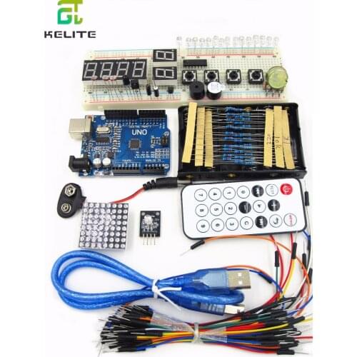 2set starter kit with UNO R3 MEGA328P+830 holes Breadboard basics of using the