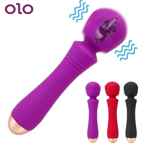 20 Frequency Magic Wand Vibrators G Spot Vagina Vibrator Clitoral Stimulator AV Stick Female Masturbator Sex Toys for Woman