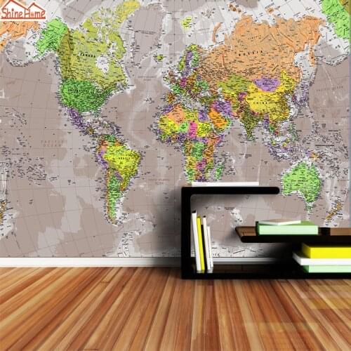 Custom 3d Photo Wallpaper Mural Wall Papers Home Decor World Map for Living Room Kids Prints Wallpapers Sofa TV Background Art
