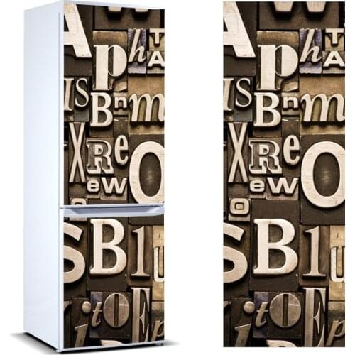 3D Fridge Sticker Abstract Letter Refrigerator Dishwasher Door Cover Kitchen Home Decoration Accessories Modern 3d Wall Stickers