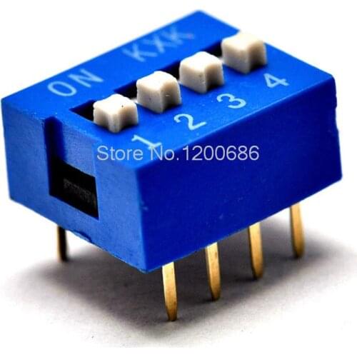 4P DIP switch Ping switch 4 toggle switch pitch 2.54MM blue