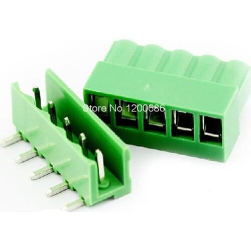 5pin 5.08 Right angle Terminal plug type 300V 10A 5.08mm pitch connector pcb screw terminal block connector