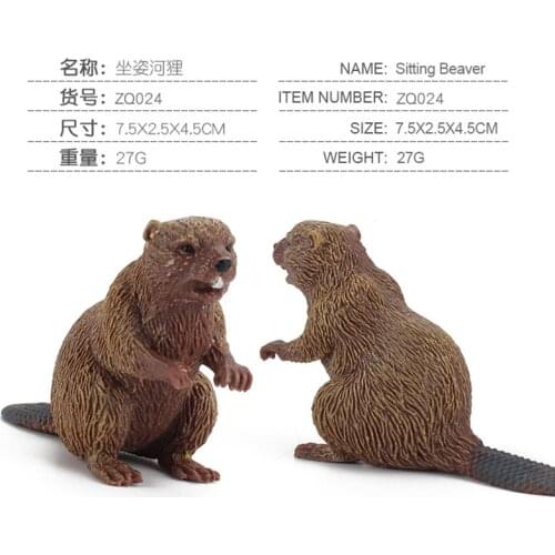 7.5CM Forest Wild Animals Lovely Standing Beaver Miniature Model Figurines Cute Collection Toys Gift