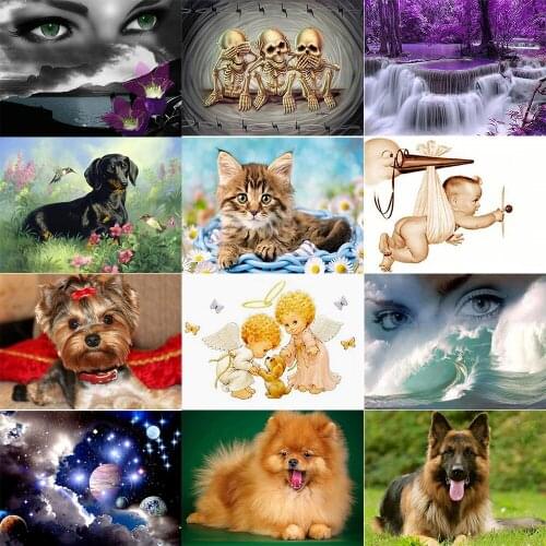 Full Round Drill Diamond Painting Cross Stitch 5D DIY Diamond Embroidery Cartoon, animals, landscape Christmas gifts - ZT010